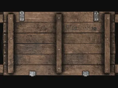 Low-Poly Wooden Storage Crate Low-poly 3D model