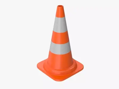 Traffic Cone Low-poly 3D model 42