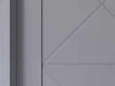 Interior door decorated with beveled mirror 3D model