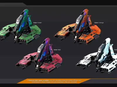 DRAKX Fleet Low-poly 3D model