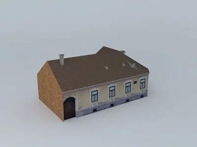 Old Corner House Low-poly 3D model