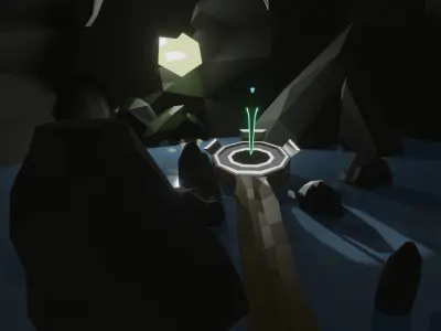 Sword animated cave Low-poly 3D model