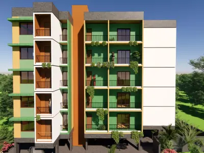 Contemporary Apartment Building - Urban Residential 3D model