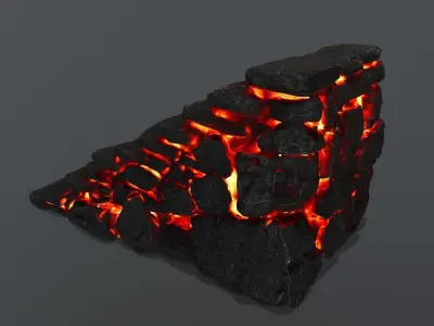 stairs pile of lava Low-poly 3D model