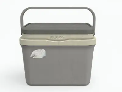 Plastic Cooler Gray Dirty Low-poly 3D model
