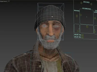 Homeless person Vincent Low-poly 3D model