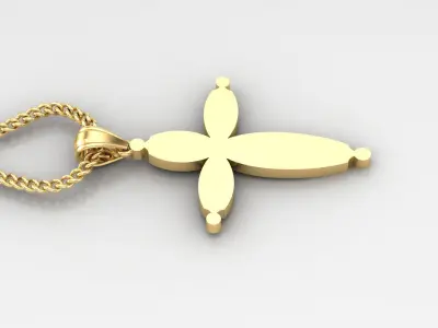 Light Gold 18K Cross Pendant 1CP078 3D print model