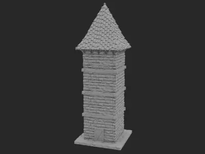 Stylized Medieval Tower 3D print model