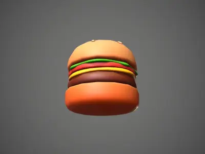 Burger Cartoon Low-poly 3D model