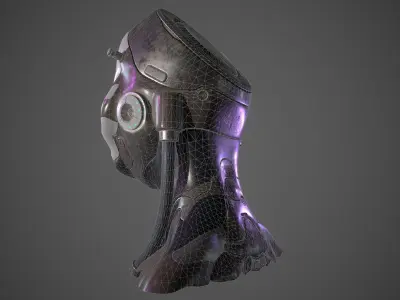 Robot Head Low-poly 3D model