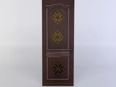 Door wooden Low-poly 3D model order