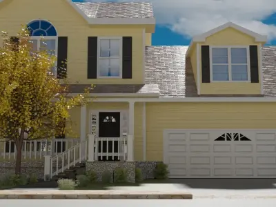 Cartoons Street  Low-poly 3D model