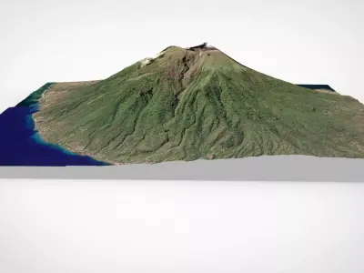 Volcano Lewotolok Indonesia 3D model