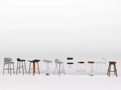 Modern Bar Stool 3D Model Collection  Low-poly 3D model