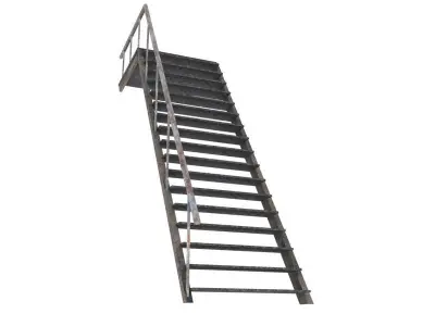 Stairs steel Low-poly 3D model
