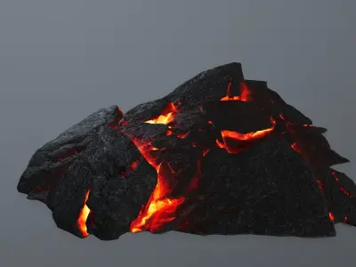 Lava Rock Set Low-poly 3D model