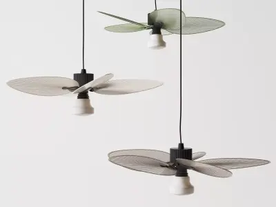 Modern Artistic Blade Pendant Light Set 3D model