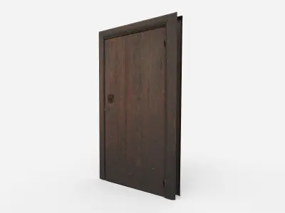 Wooden door 2 Low-poly 3D model