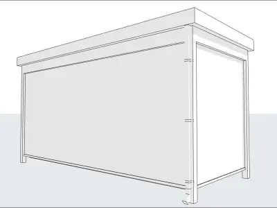 container guard booth 600cm x 250cm many formats 3D model purchase