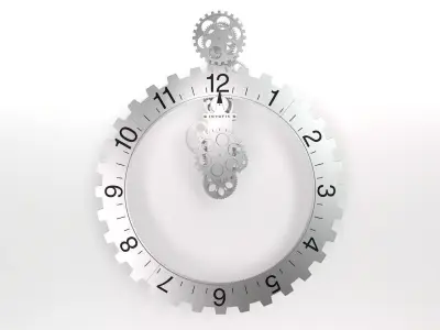 Big hour wheel clock 3D model