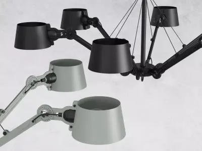 B C orange chandelier hanging from ceiling 3D model