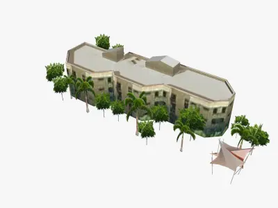 5 Pacific Street on Main Beach Low-poly 3D model