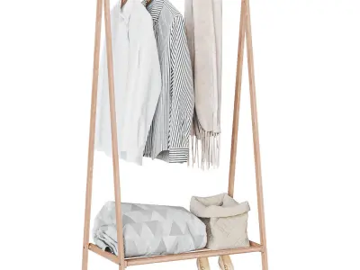 Clothes hanger with shoe rack CRB-01 3D model