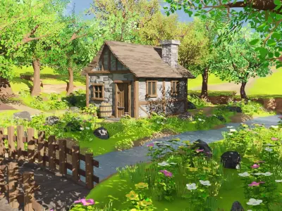 Medieval House In Forest 3D model