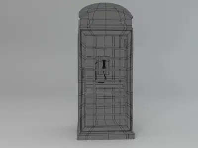 Telephone Booth Low-poly 3D model