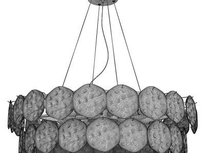 MORELLA chandelier with clear crystals and gold metal Low-poly 3D model