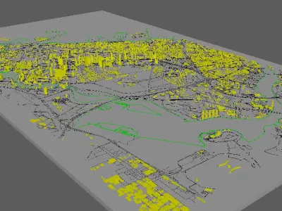 Dubai City 3D Model High Detail Urban  for Animation  Low-poly 3D model