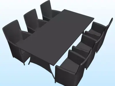 OUTDOOR CHAIR TABLE PP 01 3D model