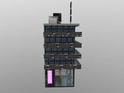 Cyberpunk City - Building 17 Low-poly 3D model