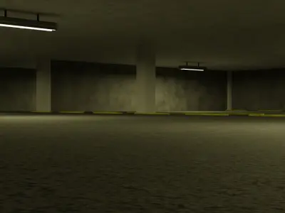 Indoor Parking Garage Low-poly 3D model