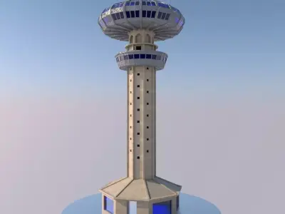 Zawraa Tower Low-poly 3D model