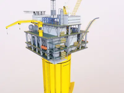  Aged SPAR and TLP oil rig collection 