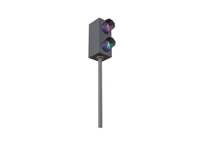 Pedestrian Traffic Light V1 001 Low-poly 3D model
