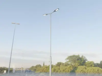 Street Light 12 version 7 5m with pole 2 Low-poly 3D model