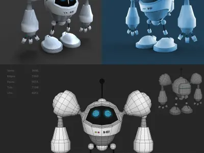 Robot Low-poly 3D model