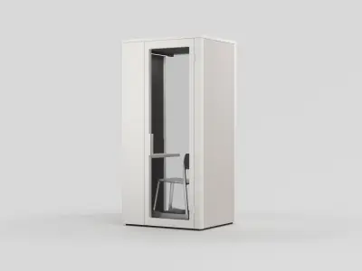 Talky S Single Office Phone Booth 3D model