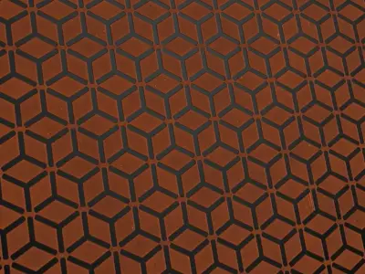 Red Clay Geometric Hexagon Tile PBR Seamless Texture