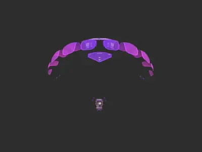 Scifi Parachute A05 Projection  - Character Accessories Design Low-poly 3D model