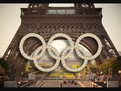 Olympic Rings Brooch Pendant and Necklace 3D print model
