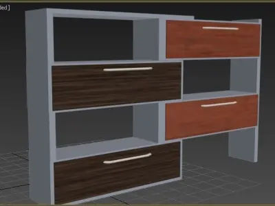 low poly AR vr shelves Low-poly 3D model