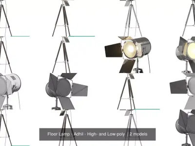 Floor Lamp - Adhil - High- and Low-poly  3D Model Pack