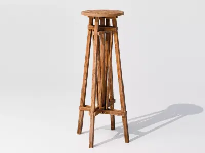 Constructivist Barstool Low-poly 3D model