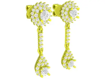 Halo Drop Earrings 3D Jewelry Model 6077 3D print model