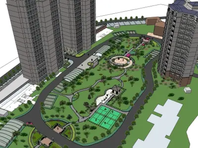 mini eastern park 3d model 3D model