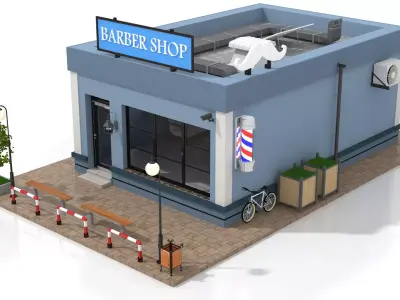 Barber Shop Low-poly 3D model
