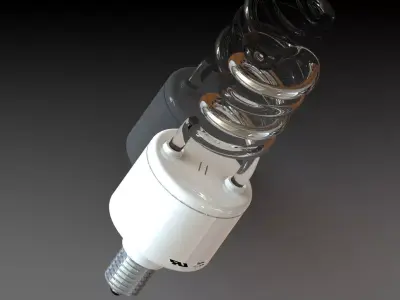 white light bulb spiral  lampadina luce bianca LED spirale Free 3D model